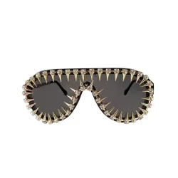 Vintage steampunk solglasögon med riveter - unisex
