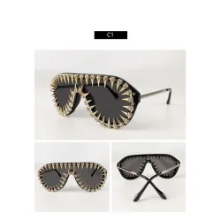 Vintage steampunk solglasögon med riveter - unisex