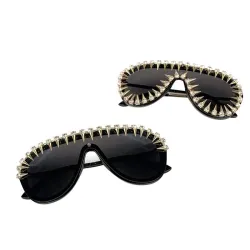 Vintage steampunk solglasögon med riveter - unisex