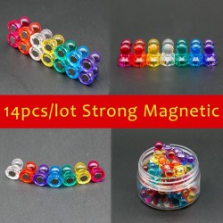 N35 - magnetisk neodym tumme tackar stift - kylskåp magneter - 14 bitar