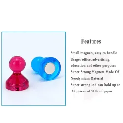 N35 - magnetisk neodym tumme tackar stift - kylskåp magneter - 14 bitar