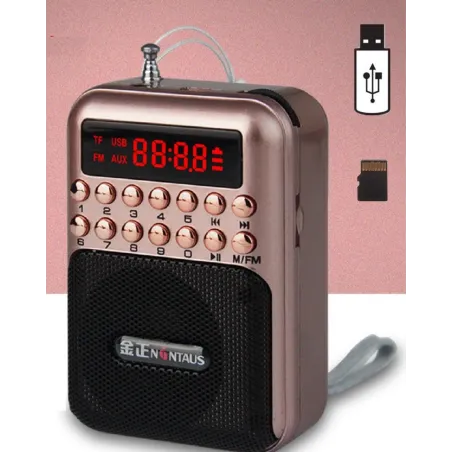 Portabel - uppladdningsbar miniradio - stöd TF-kort - USB - MP3-spelare