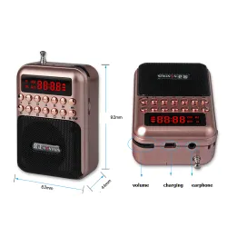 Kannettava - ladattava mini-radio - tuki TF-kortti - USB - MP3 -soitin