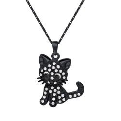Crystal kitten - elegant necklace