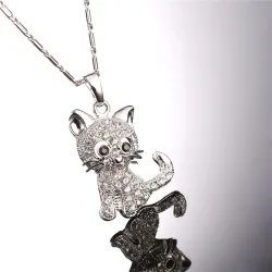 Crystal kitten - elegant necklace