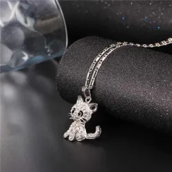 Crystal kitten - elegant necklace