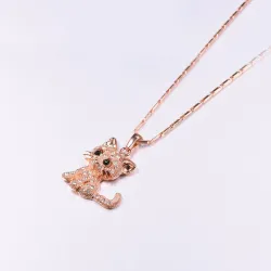Crystal kitten - elegant necklace
