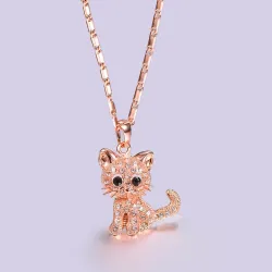 Crystal kitten - elegant necklace