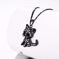 Crystal kitten - elegant necklace