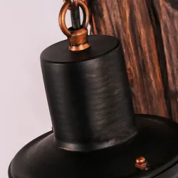 Vintage - trävägglampa - LED ljus