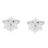 Cufflinks de prata com floco de neve e árvore de Natal