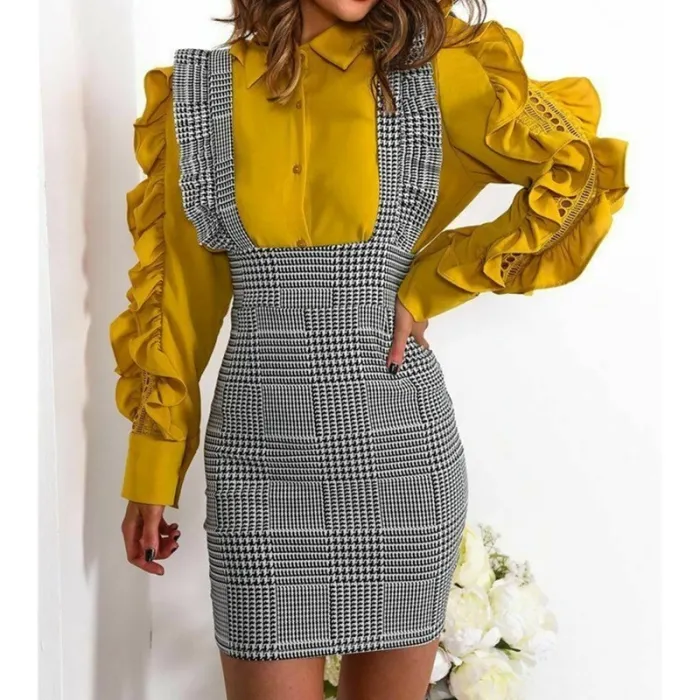 Vestido elegante com cintas - cintura alta