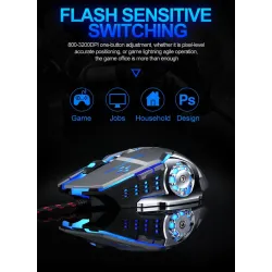 8D 3200DPI - Adjustable - wired optical gaming mouse - LED - USB