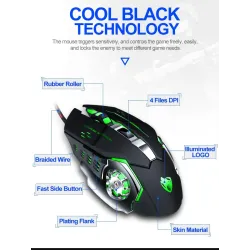 8D 3200DPI - Adjustable - wired optical gaming mouse - LED - USB