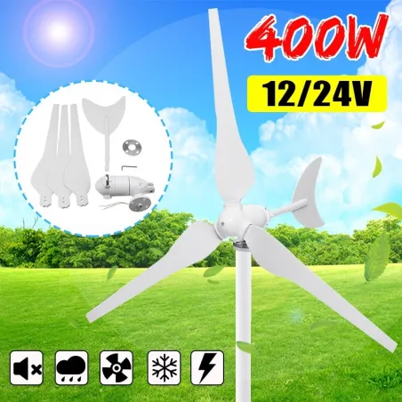 400W 12V- 24V - 3 pales - horizontal - générateur d'éoliennes