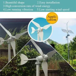 400W 12V- 24V - 3 pales - horizontal - générateur d'éoliennes