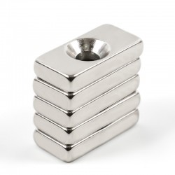 N35 Neodymium Magnet Strong Block Cuboid With 4mm Hole 20 * 10 * 4mm 10pcs