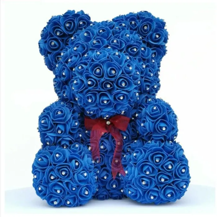 Ours rose - ours en roses infinies avec diamants - 25 cm - 35 cm