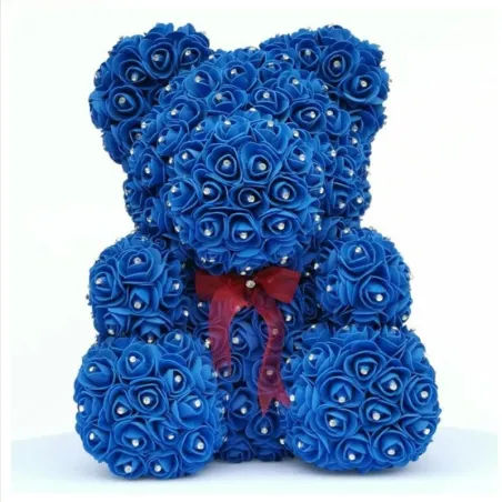 Urso rosa - urso feito de rosas infinitas com diamantes - 25 cm - 35 cm