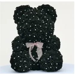 Urso rosa - urso feito de rosas infinitas com diamantes - 25 cm - 35 cm