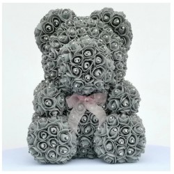 Urso rosa - urso feito de rosas infinitas com diamantes - 25 cm - 35 cm