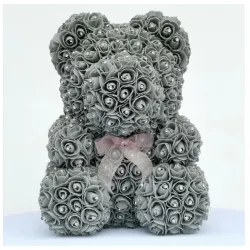 Urso rosa - urso feito de rosas infinitas com diamantes - 25 cm - 35 cm