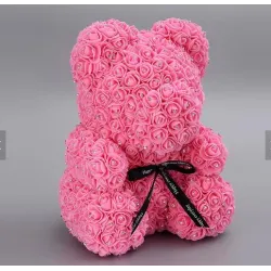 Urso rosa - urso feito de rosas infinitas com diamantes - 25 cm - 35 cm