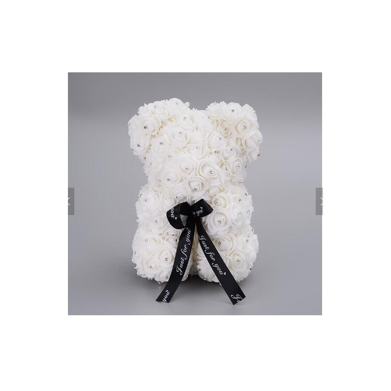 Rose bear - bear made of infinity roses with diamonds - 25 cm - 35 cm