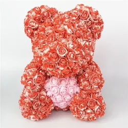 Rose björn - björn gjord av oändlighet rosor med hjärta - 25cm - 35cm