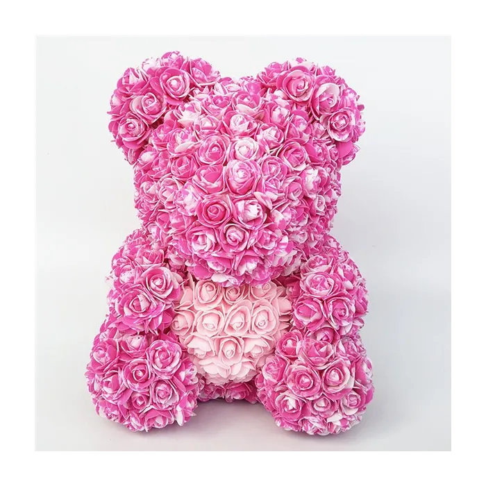 Día de San Valentínoso de rosa - oso hecho de rosas de infinito con un corazón - 25cm - 35cm