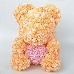 Rose bear - bear made from infinity roses with heart - 25cm - 35cmValentijnsdag