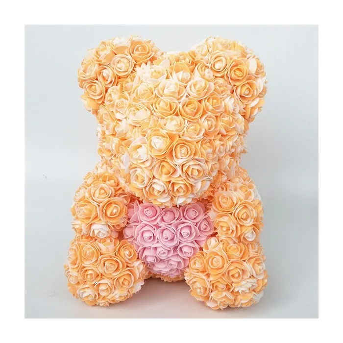 Orso Rosa - orso fatto da rose infinite con cuore - 25cm - 35cm
