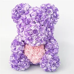 Ruusukarhu - karhu, joka on valmistettu äärettömistä ruusuista sydämellä - 25cm - 35cm