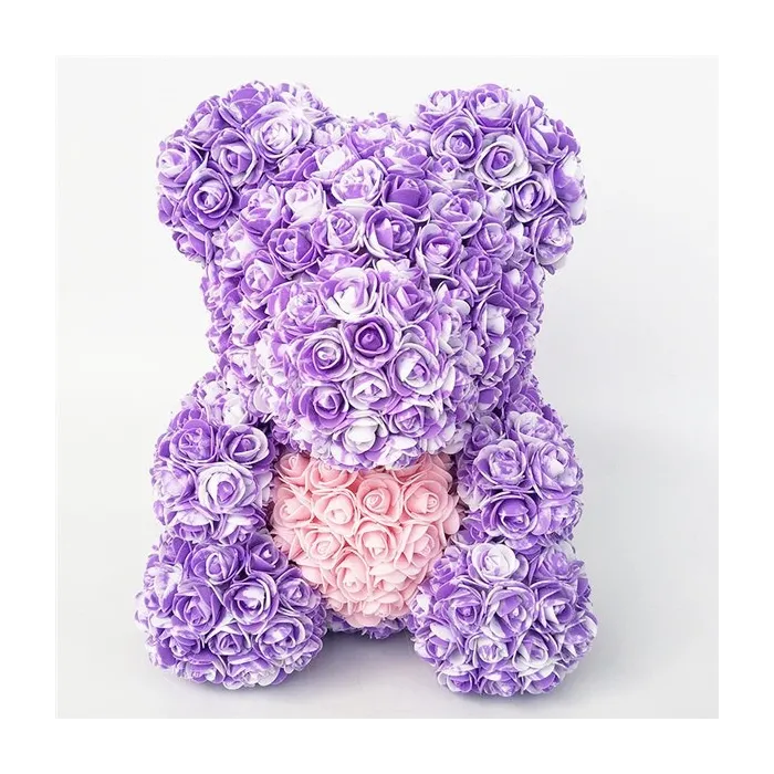 Día de San Valentínoso de rosa - oso hecho de rosas de infinito con un corazón - 25cm - 35cm