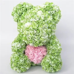 Día de San Valentínoso de rosa - oso hecho de rosas de infinito con un corazón - 25cm - 35cm