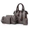 Elegant läder handväska - 4 stycken set