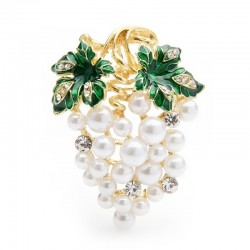 BrochesUvas de cristal con perlas - un elegante broche