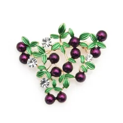 Mirtillo viola - spilla di cristallo