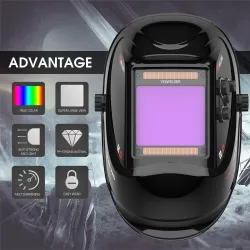 Samościemniający solarowy kask spawalniczy - maska - 4 czujniki łuku DIN 5 ~ 13Kask Spawalniczy