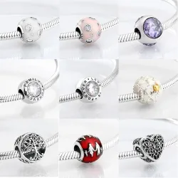 925 prata esterlina - contas redondas para pulseira