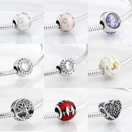 925 argento sterling - perle rotonde per bracciale