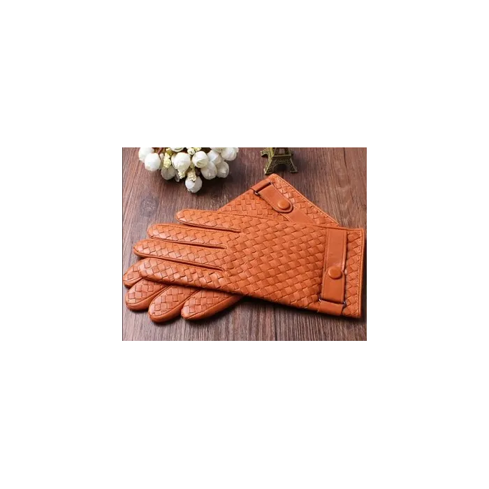 Genuine leather warm winter gloves