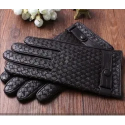 Luvas de inverno quentes de couro genuíno