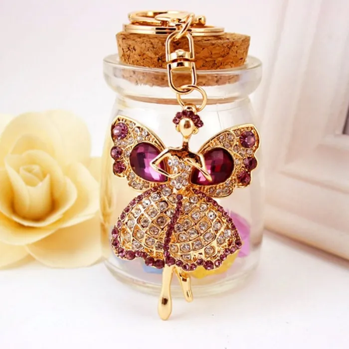 llaveroÁngel de cristal con alas - llavero