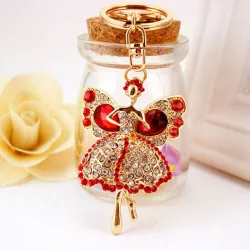 Crystal angel with wings - keyring