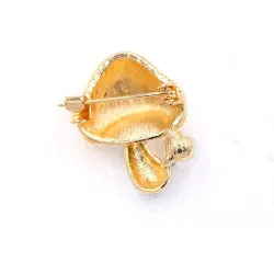 Elegante spilla con fungo e perla