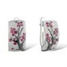 AretesRosa flores - pendientes de lujo con zirconia cúbica