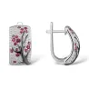 AretesRosa flores - pendientes de lujo con zirconia cúbica