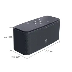 DOSS SoundBox - 2 * 6W - Bluetooth-luidspreker - aanraakbediening - draadloos - stereogeluid - bas - ingebouwde microfoonBlue...