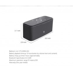 DOSS SoundBox - 2 * 6W - głośnik Bluetooth - sterowanie dotykowe - bezprzewodowy - dźwięk stereo - bas - wbudowany mikrofonBl...